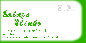 balazs mlinko business card
