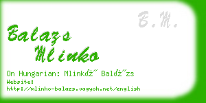 balazs mlinko business card